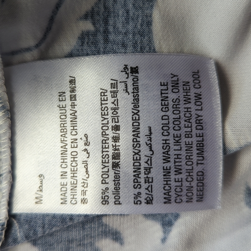 INC International  | Floral Flowy Blue White Shoulder Cutout Tank Top Size M - Picture 7 of 7